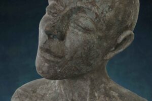 'Tête 3', Kieta Nuij bronzen beelden